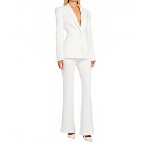 NEW SANS FAFF lizzy low-rise flared trousers in white
